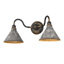 Golden 0877-BA2 ABI-GV - Wry Lighting Jasper 2-light Vanity in Antique Black Iron